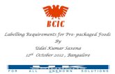 India Labelling Requirements for Pre-packaged Foods_2012