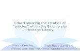 Crowd-sourcing the creation of "articles" within the Biodiversity Heritage Library