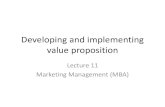 Developing and implementing value proposition