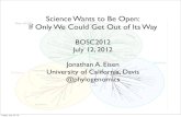 Jonathan Eisen talk on "Open Science" at #BOSC2012 #ISMB