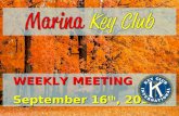 September 16th Weekly Meeting