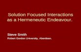 HESIAN - Solution Focused Interactions as a Hermeneutic Endeavour - Steve Smith