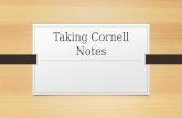 Learning Cornell Notes
