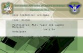 Área Académica: Ecología Tema: Biomas Profesor(a): M.C. María del Carmen Mercedes Carrillo Rodríguez Periodo: Julio- Diciembre 2013.