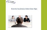 Events business interview tips