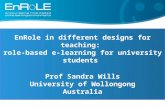 EnROLE in different designs for teaching: role-based e-learning for university students