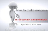 'How to make analysis in uncertain environment by Egils Meiers, LV