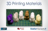 3D Printing Materials - The Common and Exotic