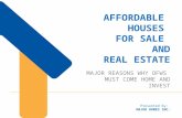 Affordable Houses for Sale & Real Estate:  Major Reasons Why OFWS Must Come Home and Invest