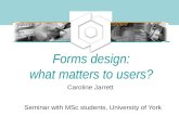 MSc Seminar on Forms Design