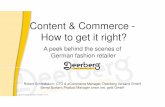 Content and commerce- how to get it right? - Robert Schleebaum, Deerberg Versand GmbH & Bernd Burkett, getit GmbH
