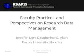 Lightning Talk, Doty: Faculty Practices and Perspectives on Research Data Management