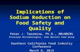 Salt, Sodium Reduction, and Food Safety