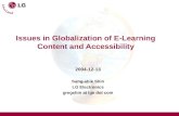 Issues in Globalization of E-Learning Content and Accessibility