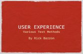 Rick Barron: User Experience Testing Methods