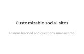 Customisable sites
