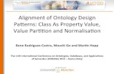 Alignment of Ontology Design Patterns: Class As Property Value, Value Partition and Normalisation