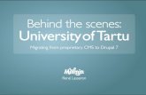 Migrating University of Tartu websites to Drupal