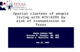 Spatial clusters of HIV infection by mode of transmission in Texas