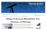 Things to keep in mind before you purchase a telescope