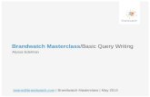 Brandwatch Masterclass: Basic Query Writing