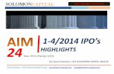 AIM  1- 4 / 2014 IPO's HIGHLIGHT