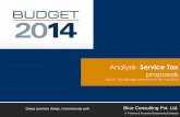 Budget 2014 - Crisp analysis of service tax provisions by Blue Consulting Pvt Ltd. (21st july' 2014)