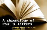 A chronology of paul’s letters