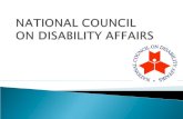 Presentation about the National Council on Disability Affairs