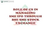 Role of CS in managing SMEs IPO through BSE sme stock exchange