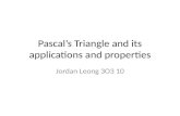 Pascal’s triangle and its applications and properties