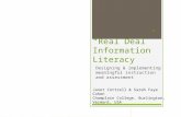 Cottrell & Cohen - Real deal information literacy: designing and implementing meaningful instruction and assessment
