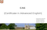 CAE (Certificate in Advanced English) Francesca Bonati Adriana Kaulen Javiera Ramírez Osman Torres.