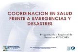 Programa Sub Regional de Desastres OPS/OMS. COE SALUD EPIDEMIOLOGIA ATENCION Y CONTROL DE ALBERGUES EDAN SALUD SALUD MENTAL MATERNO INFANTIL COMUNICACIONES.
