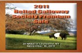 2011 US Belted Galloway Society Premium Sale Catalog