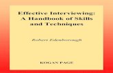 Effective Interviewing a Handbook of Skills, Techniques and Applications