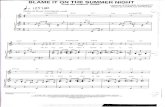 Blame It on the Summer Night (Piano-Voice Score - Original Key a Minor)