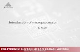 E 4160 Introduction to Microprocessor