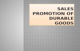 Sales Promotion of Durable Goods