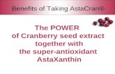The POWER of Cranberry seed extract together with the super-antioxidant AstaXanthin Benefits of Taking AstaCran®