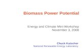 Chuck Kutscher National Renewable Energy Laboratory Biomass Power Potential Energy and Climate Mini-Workshop November 3, 2008.