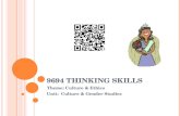 9694 THINKING SKILLS Theme: Culture & Ethics Unit: Culture & Gender Studies.