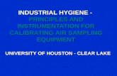 INDUSTRIAL HYGIENE - PRINCIPLES AND INSTRUMENTATION FOR CALIBRATING AIR SAMPLING EQUIPMENT UNIVERSITY OF HOUSTON - CLEAR LAKE.