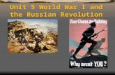 Unit 5 World War I and the Russian Revolution. A Fragile Peace There had been peace in Europe for nearly 30 years However many forces were at work to.