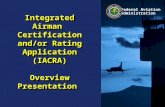 Federal Aviation Administration Integrated Airman Certification and/or Rating Application (IACRA) Overview Presentation.
