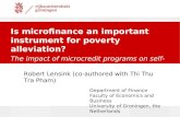 Is microfinance an important instrument for poverty alleviation? The impact of microcredit programs on self-employment profits in Vietnam Robert Lensink.