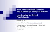 New York Association of School Psychologists (NYASP) Conference Legal Update for School Psychologists October 26, 2013 James P. Drohan, Esq. (jdrohan@tdwpm.com)jdrohan@tdwpm.com.