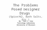 The Problems Posed D esigner Drugs (Spice/K2, Bath Salts, Etc.) By: Paul L. Cary Toxicology Laboratory University of Missouri.