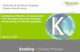 Enabling > Global Pharma March 17, 2010 Pharma & Biotech Supply Chain World Asia Achieving Effective & Successful Trial through accurate Demand Forecasting.