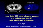 Gino Pepe Medicina Nucleare – PET H.SanRaffaele IRCCS - Milano L'uso della PET nella diagnosi precoce e la valutazione del SUV come indicatore di prognosi.
